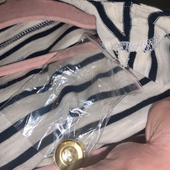 Soft Surroundings Left Blank Striped Embroidered Lace Hem LS Dress Small - Picture 7 of 7